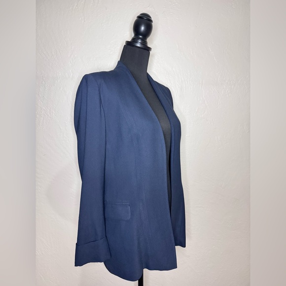 Theory Jackets & Blazers - THEORY Navy Blue Collarless Blazer‎ Women’s Size 8